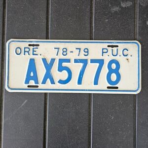 VTG Oregon License Plate PUC ‎ 1978 1978 78 779 1970's AX5778 Public Utilities